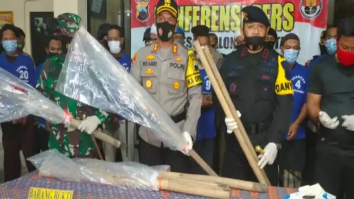 11 anggota ormas ditangkap polres pekalongan karena anarkis