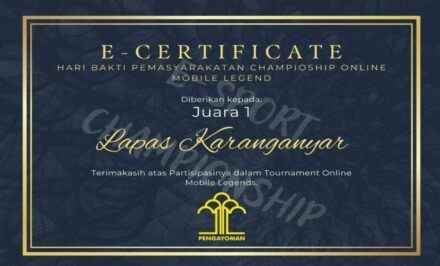 Lapas Karanganyar Juarai Turnamen ESports Mobile Legends yang diadakan Lapas Kelas IIA Purwokerto