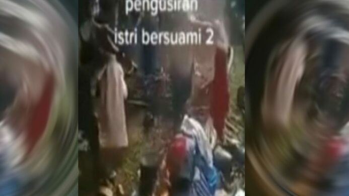 tangkapan layar video istri bersuami 2 di Cianjur diusir warga