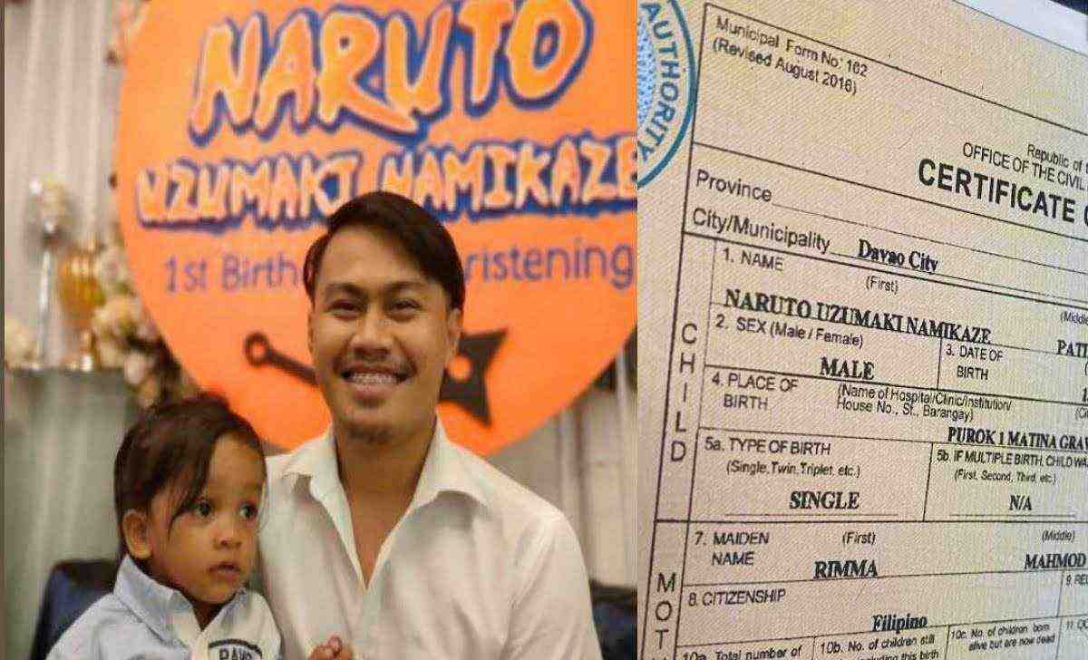 Foto Bapak Terlanjur Wibu di Filipina namai anaknya Naruto Uzumaki Namikaze