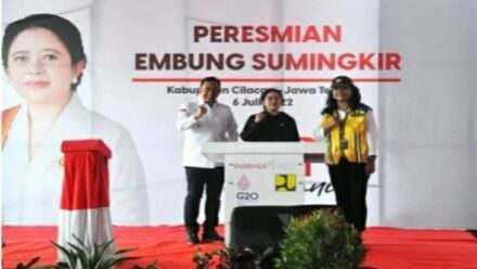 Puan Maharani Inaugurates Retention basin Sumingkir in Cilacap