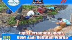 Pipa Pertamina di Jeruklegi Bocor, BBMnya Jadi Rebutan Warga