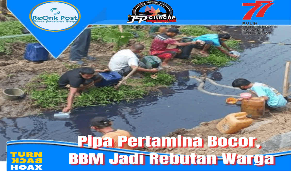 Warga mengambil BBM di aliran sungai di Dusun Jambu Jeruklegi
