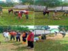 Danramil Bersama Anggota Laksanakan Kerja Bakti Pembersihan Lapangan Bola Sido Muncul Desa Bulaksari