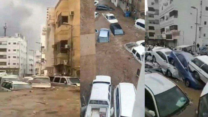 Tangkapan Layar Video Banjir di Makkah Arab Saudi