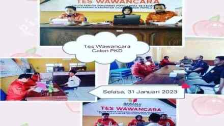 Calon Pengawas Kelurahan Kecamatan Bantarsari Mengikuti Seleksi Wawancara