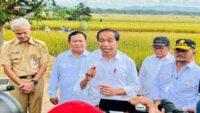 Presiden Jokowi Bersama Mentan dan Prabowo Tinjau Panen Raya di Kebumen