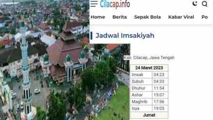Cilacap Info Punya Widget Harian Jadwal Sholat dan Imsakiyah Ramadhan