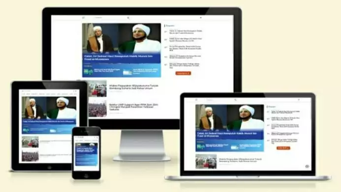 ilustrasi tampilan tema wordpress responsive cilacap info