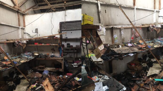 rumah dan warung di Cipari Cilacap Terbakar