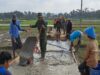 satgas tmmd kodim cilacap dan warga di bulusari lakukan pengecoran jalan rabat beton