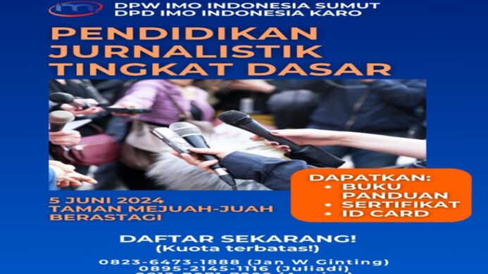 DPW IMO Indonesia Sumut DPD IMO Indonesia Karo gelar pelatihan jurnalistik tingkat dasar