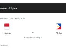 Jadwal dan Prediksi Bola Kualifikasi Piala Dunia Indonesia vs Filipina