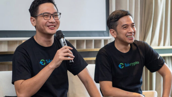 CMO Tokocrypto Wan Iqbal dan CEO Tokocrypto Yudhono Rawis dalam acara Media Gathering pada 9 Agustus 2023