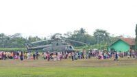 Helikopter TNI Mendarat di Lapangan Desa Rawalo Banyumas, Ada Apa ?