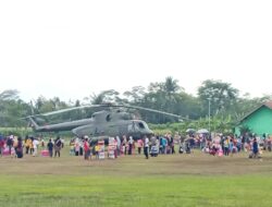 Helikopter TNI Mendarat di Lapangan Desa Rawalo Banyumas, Ada Apa ?