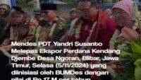 BUMDes Ngoran, Blitar Ekspor Ke China Kendang Jimbe Tembus Rp 17 M. Ini Pesan Mendes PDT Yandri Susanto
