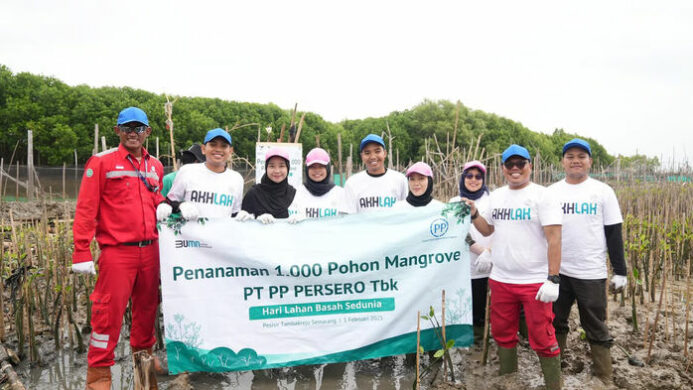 PTPP Hijaukan Pesisir Tambakrejo dengan 1.000 Mangrove, Lindungi Masyarakat dari Abrasi dan Perubahan Iklim