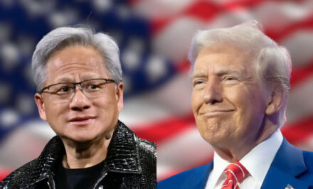 Potret Trump dan CEO Nvidia