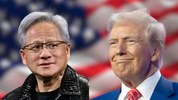 Potret Trump dan CEO Nvidia