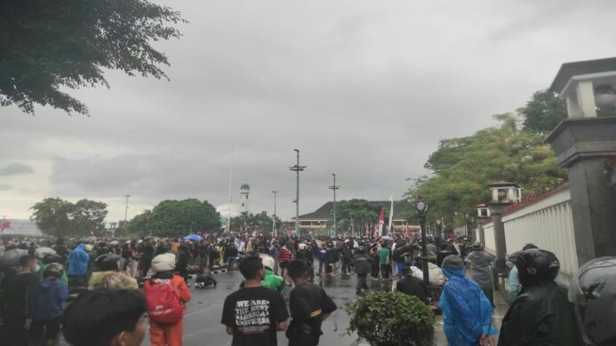 Aksi unjuk rasa mahasiswa di Purwokerto pada Sabtu 30 Agustus 2025 (Foto Asep)