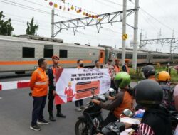 KAI Daop 6 Bersama KAI Properti Gelar Sosialisasi Keselamatan di Perlintasan KA