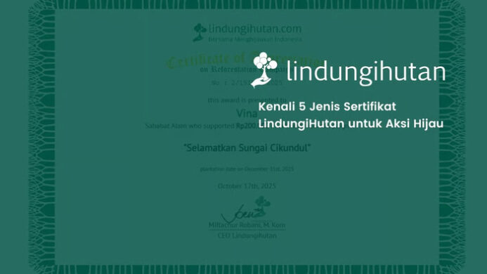 LindungiHutan Hadirkan 5 Jenis Sertifikat Digital sebagai Bukti Kontribusi Nyata Aksi Konservasi