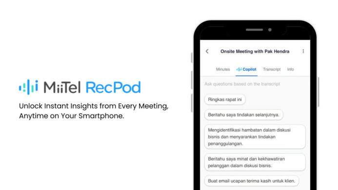 MiiTel RecPod Kini Dilengkapi Copilot Temukan Insight Instan dari Rekaman Meeting di Smartphone