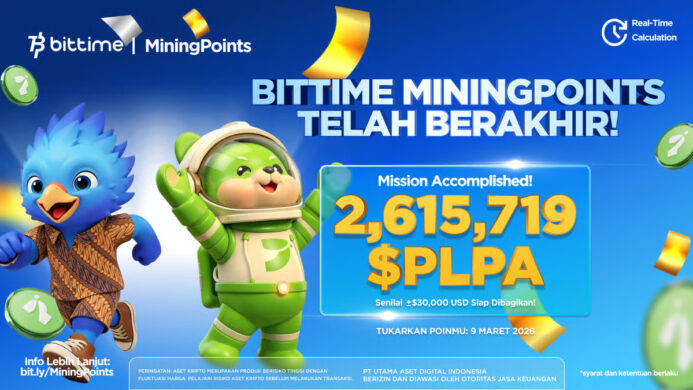 Bittime Mining Points Resmi Berakhir, Volume Perdagangan Naik Lebih dari 50%