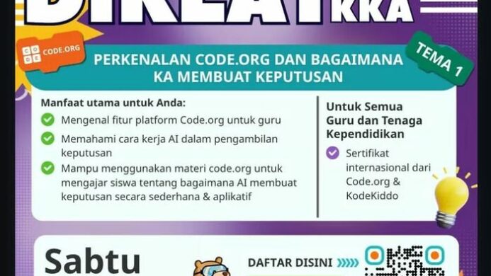 Pelatihan pemanfaatan code org bagi guru dan siswa di Indonesia