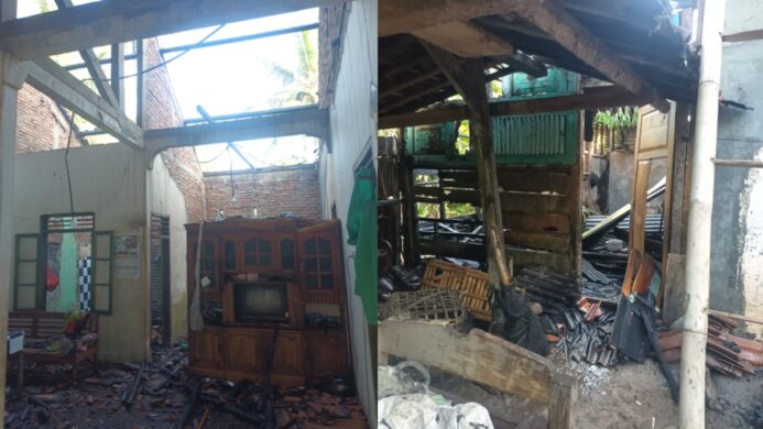 rumah nenek Tasinem di Kedungreja Cilacap Dilalap Api