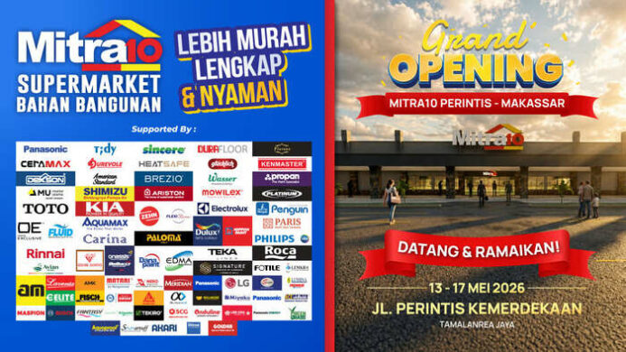 Grand Opening Mitra10 Perintis Makassar Promo Besar untuk Elektronik dan Bahan Bangunan