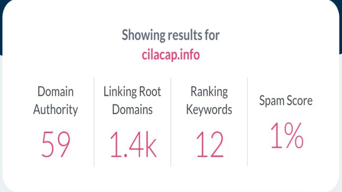Domain Authority Cilacap.info di angka 59