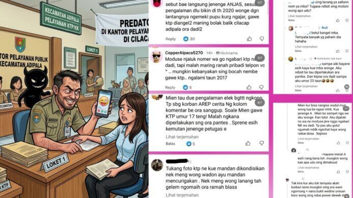 Tangkapan layar curhatan warga Adipala terkait Oknum P3K yang Cabul
