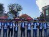 Direksi BRI Life dan Tim saat pelepasan tukik di Pantai Kuta Bali