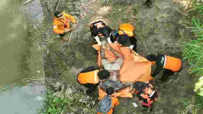 Orang Hilang di Sungai Krama Cenil Jeruklegi Cilacap Ditemukan Meninggal
