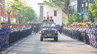 Polda Jateng Gelar Upacara Penyambutan Tanda Kehormatan Nugraha Sakanti