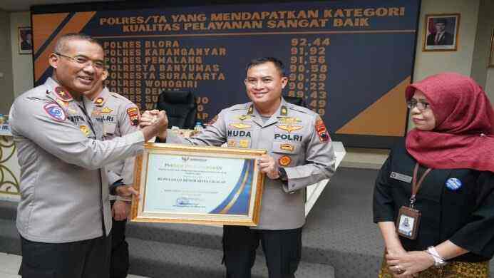 10 Polres Jajaran Polda Jateng Raih Predikat Pelayanan Sangat Baik dari Ombudsman RI
