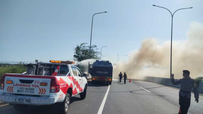 Kebakaran Lahan di sepanjang Jalan Tol Pejagan KM 248 Brebes