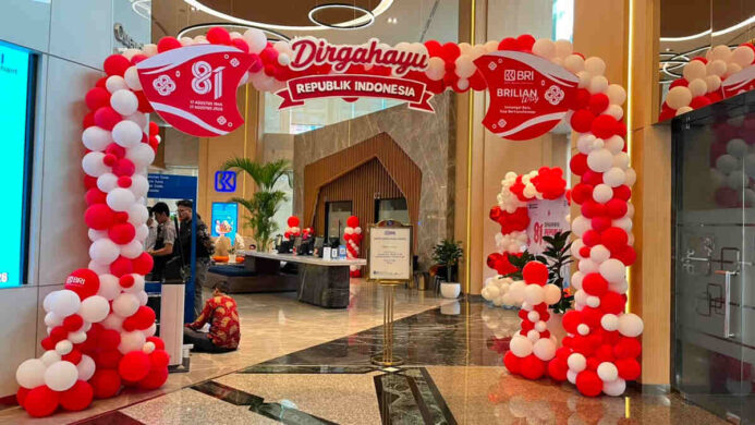 Sambut HUT ke 81 RI BRI BO Sudirman Semanggi Semarakkan Kantor dengan Dekorasi Nuansa Merah Putih