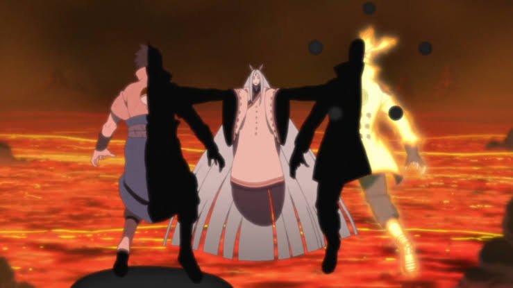 Kaguya Otsutsuki saat melawan Naruto dan Sasuke