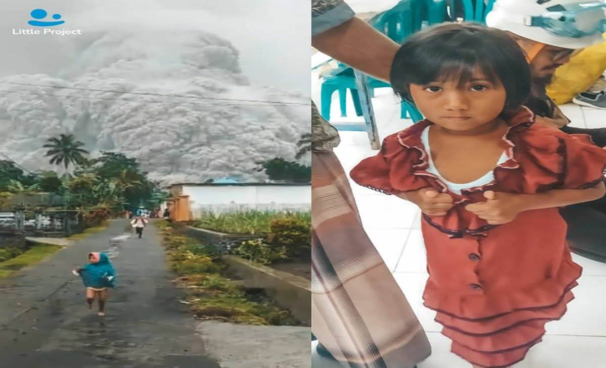Nurfida Gadis Kecil Berkerudung hijau yang selamat dari erupsi gunung semeru