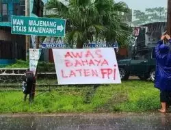 Sejumlah Spanduk Bertuliskan Bahaya Laten FPI Terpampang di Beberapa Ruas Jalan di Majenang
