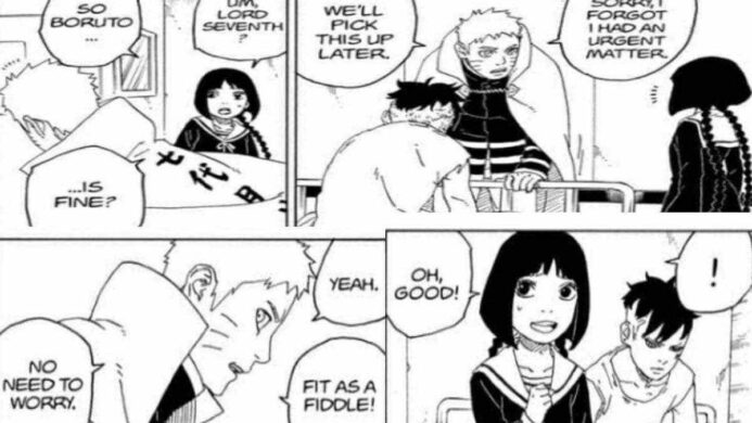 Sumire Kakei bertanya pada Naruto apakah Boruto baik baik saja