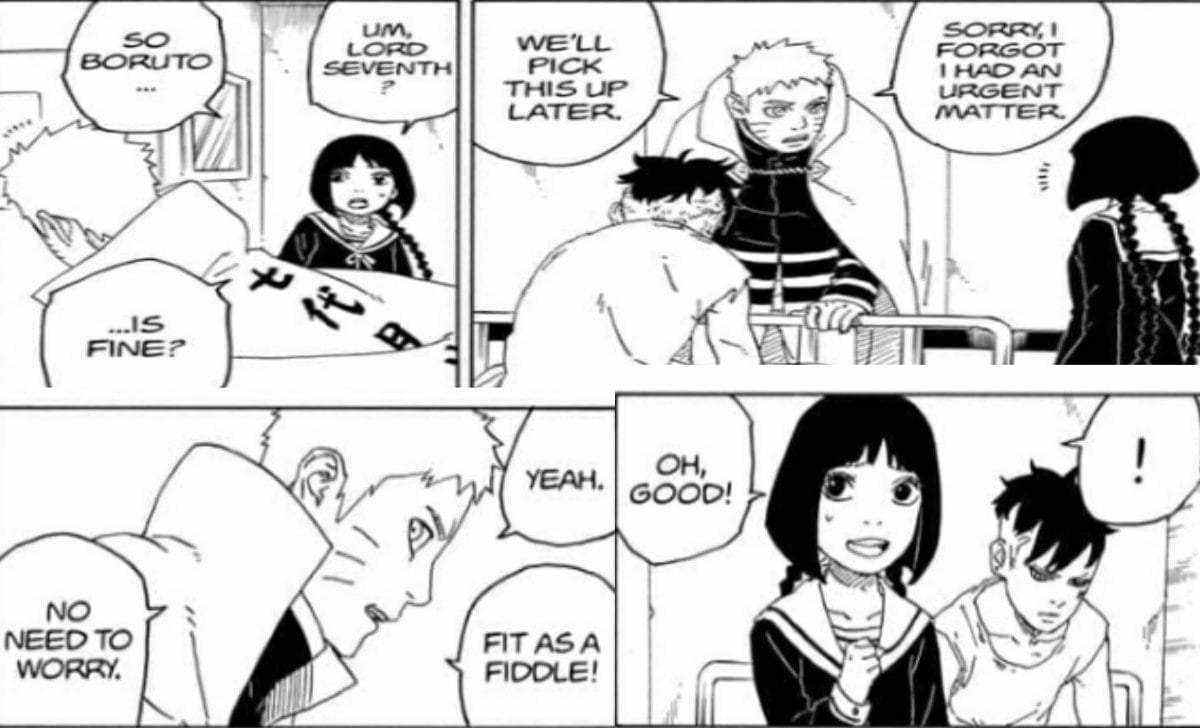 Sumire Kakei bertanya pada Naruto apakah Boruto baik baik saja