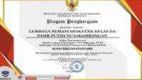 Dapatkan Piagam Penghargaan Lulus Penilai TPI menuju TPN berpredikat WBK