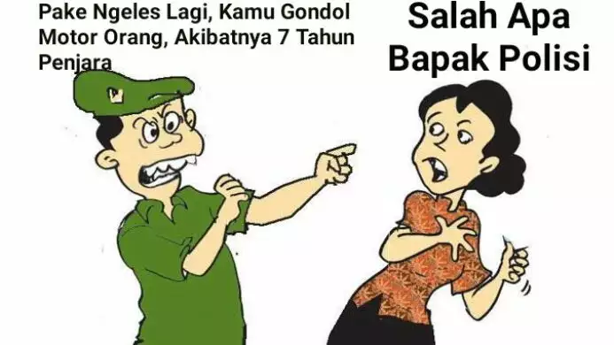 ilustrasi gondol atau gelapkan motor orang