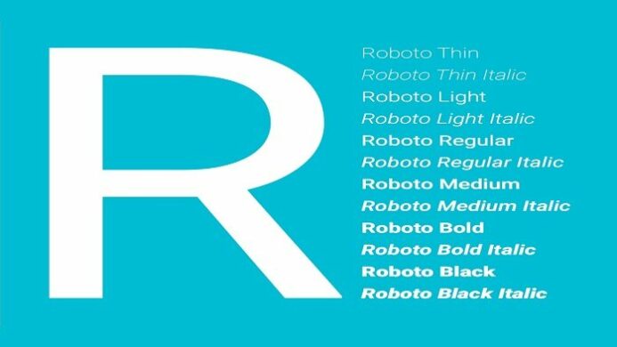 ilustrasi google fonts roboto