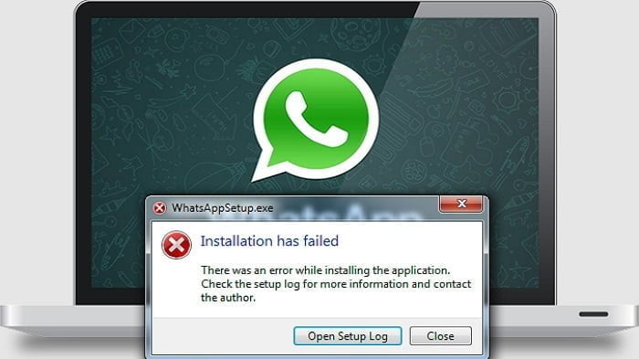 ilustrasi install whatsapp di komputer atau laptop error