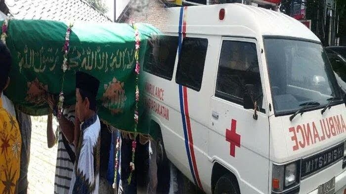 ilustrasi mobil ambulance bawa jenazah